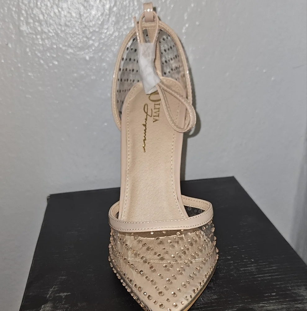 OLIVIA FERGUSON High Heels Clearly Chic Rhinestone Pumps SIZES 7.5 8 8.5 9 NEW - Picture 5 of 5